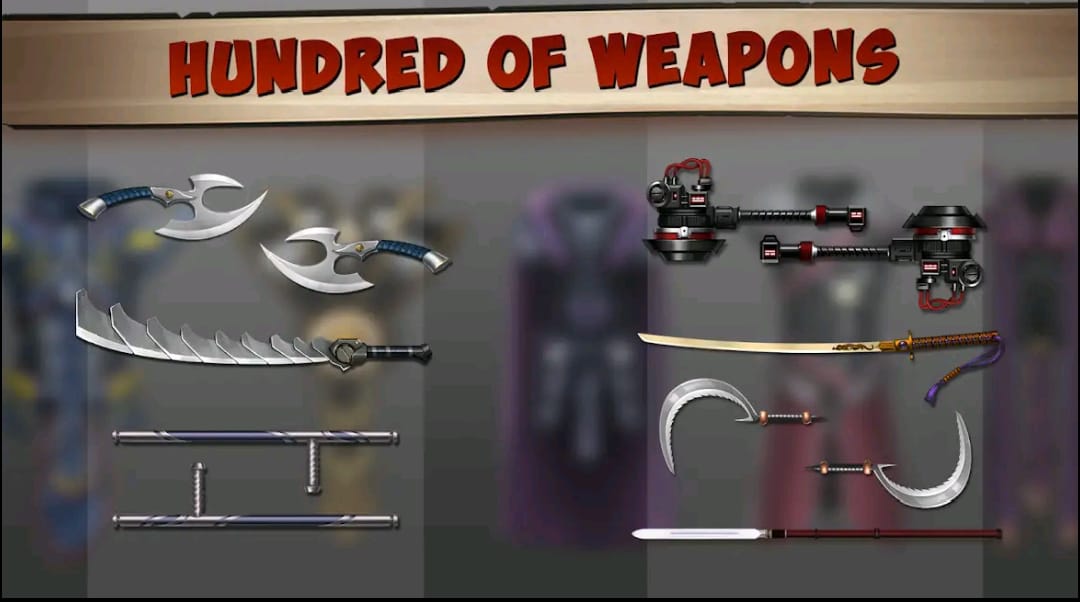 Download Shadow Fight 2 Mod APK Max Level 99 (Versi Terbaru 2026) 2 Complete weapons collection with hundred of options