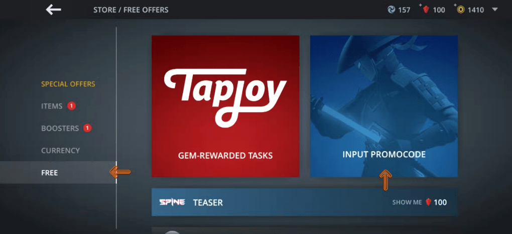 Step of free promo code of Shadow Fight 3