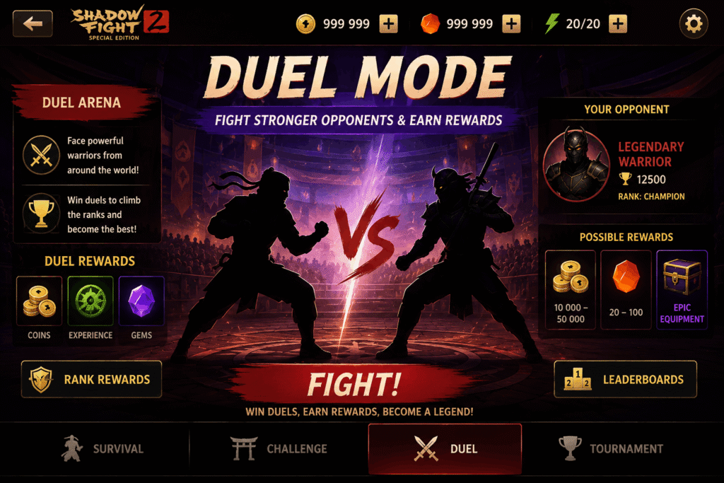 Shadow Fight 2 Special Edition 7 Shadow Fight 2 Special Edition Duel Mode rewards and opponents