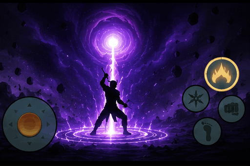 Shadow Fight 2 MOD APK magic powers and shadow energy combat effects