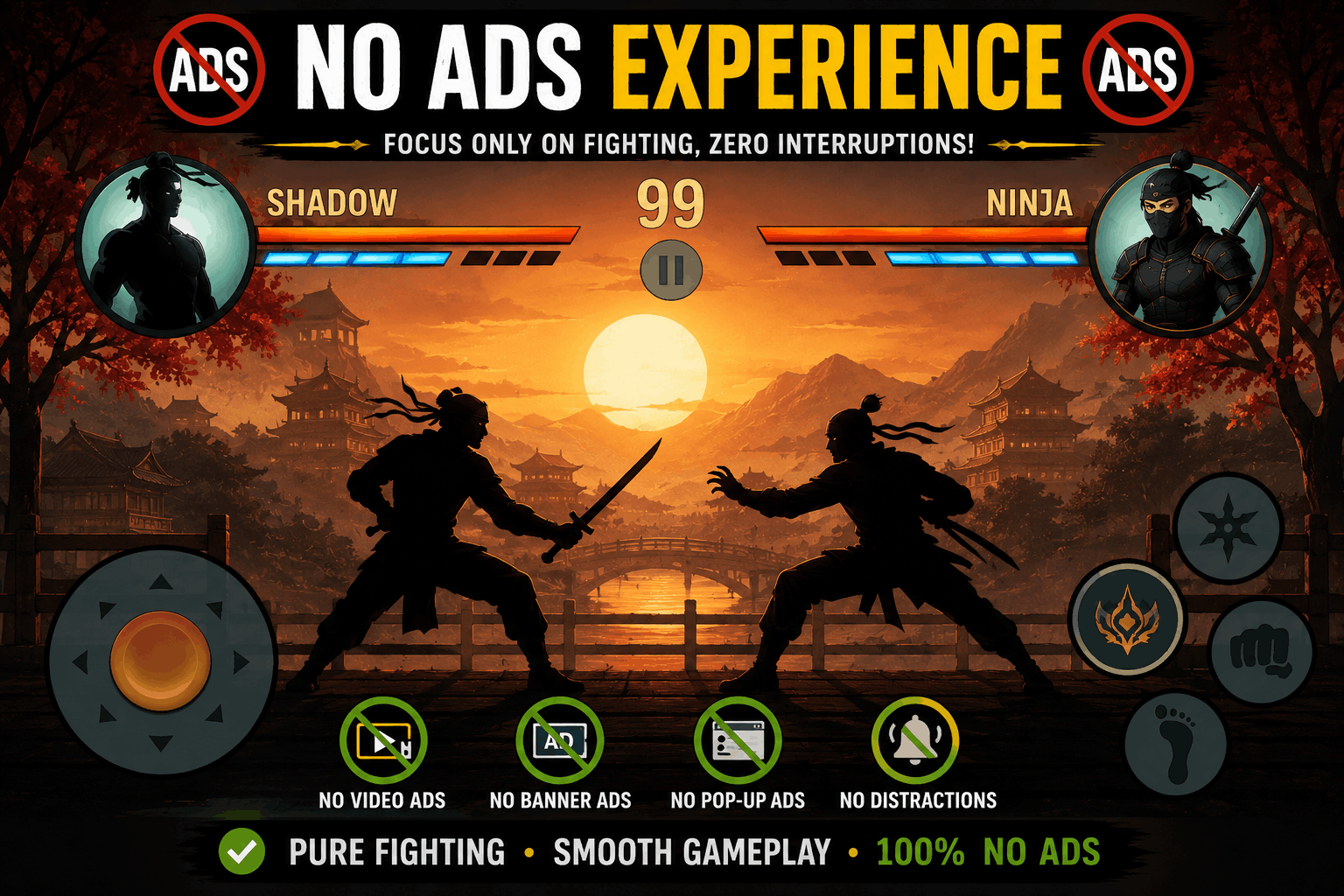 Shadow Fight 2 MOD APK no ads experience with smooth uninterrupted gameplay