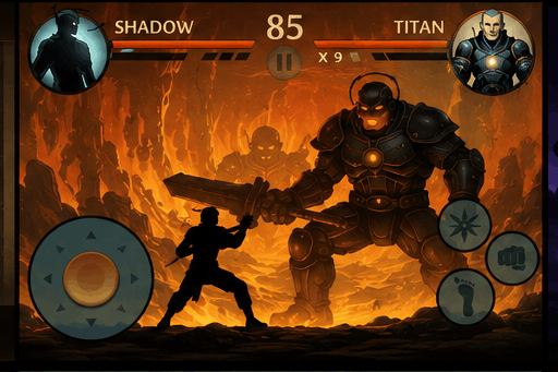 Shadow Fight 2 Titan MOD APK final boss battle gameplay screenshot